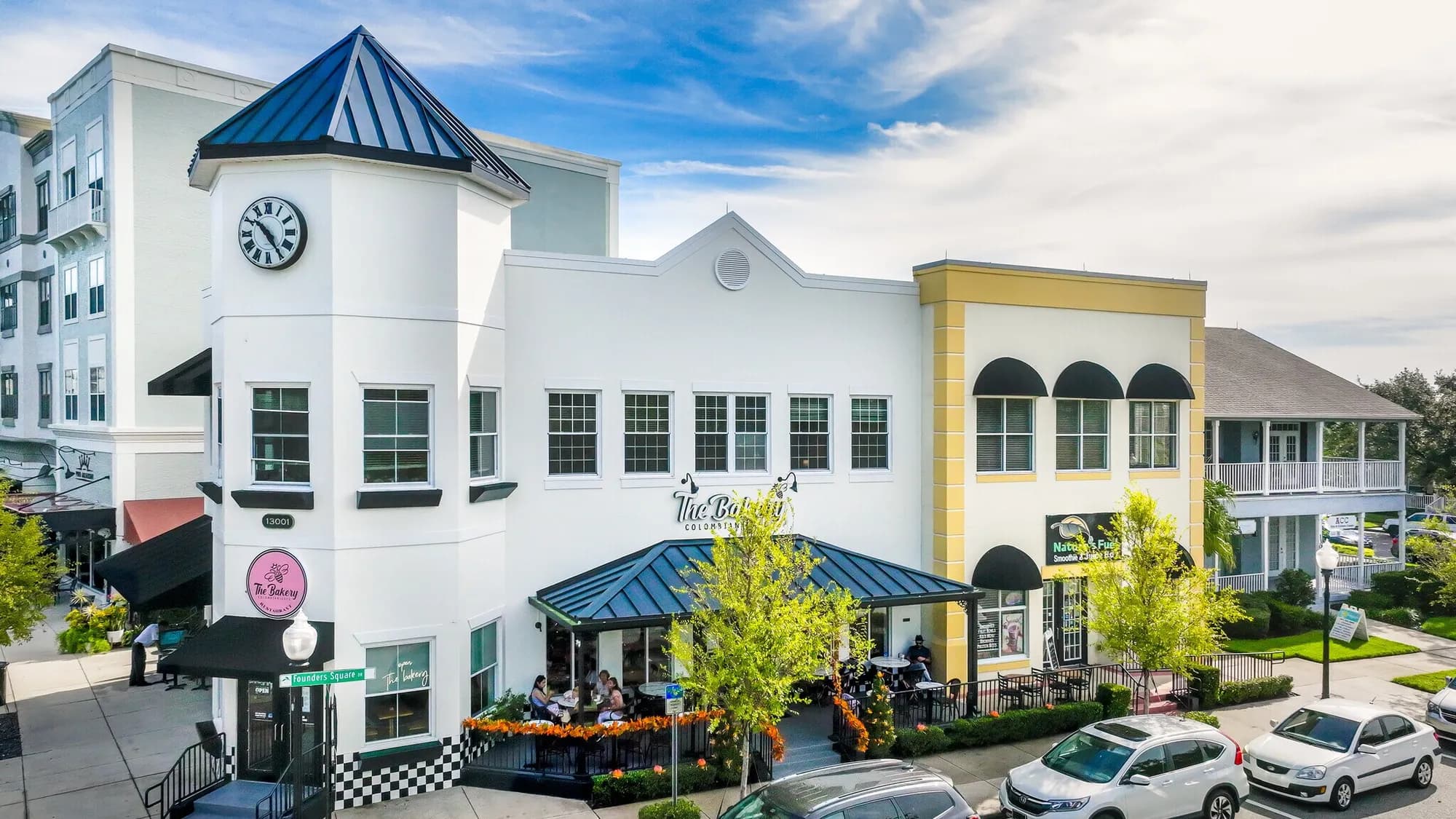 A suburban town-center square in Orange County, Florida